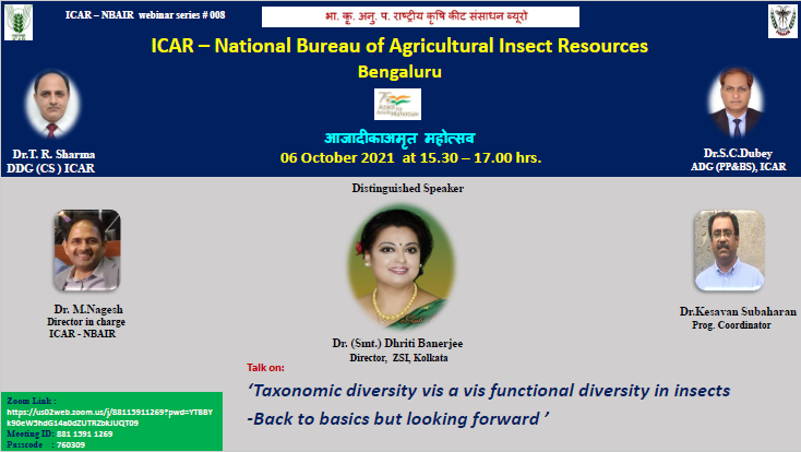 Webinar on Taxonomic diversity vis a vis functional diversity in insects - Back to Basics But Looking Forward